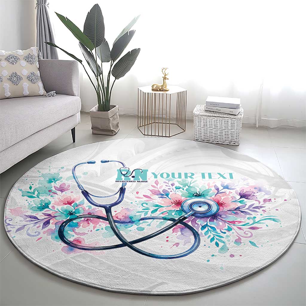 New Zealand Nurses RN Personalised Round Carpet Stethoscope Floral Maori Motif LT9 - Polynesian Pride