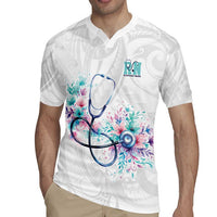 New Zealand Nurses RN Personalised Rugby Jersey Stethoscope Floral Maori Motif LT9 - Polynesian Pride