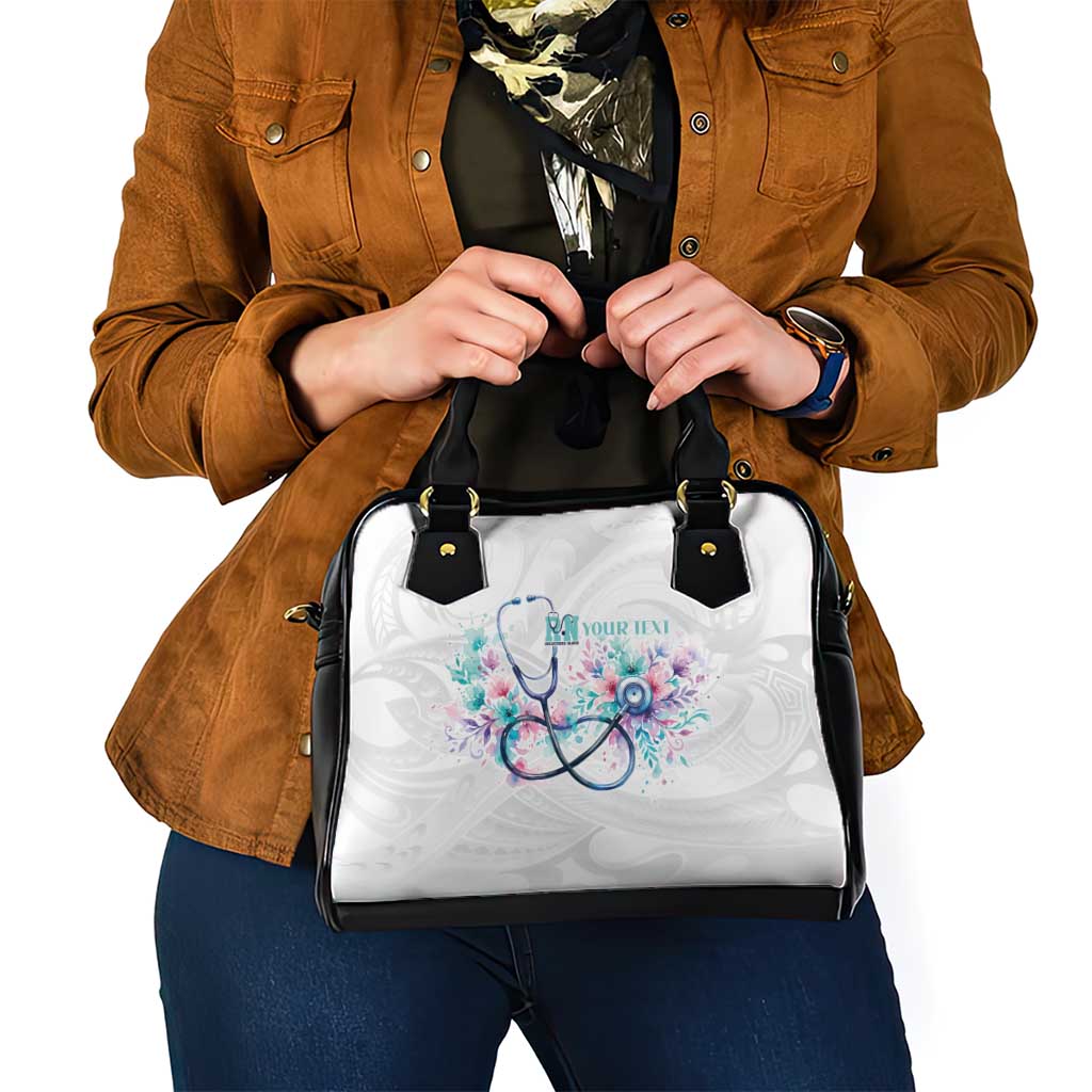 New Zealand Nurses RN Personalised Shoulder Handbag Stethoscope Floral Maori Motif LT9 - Polynesian Pride