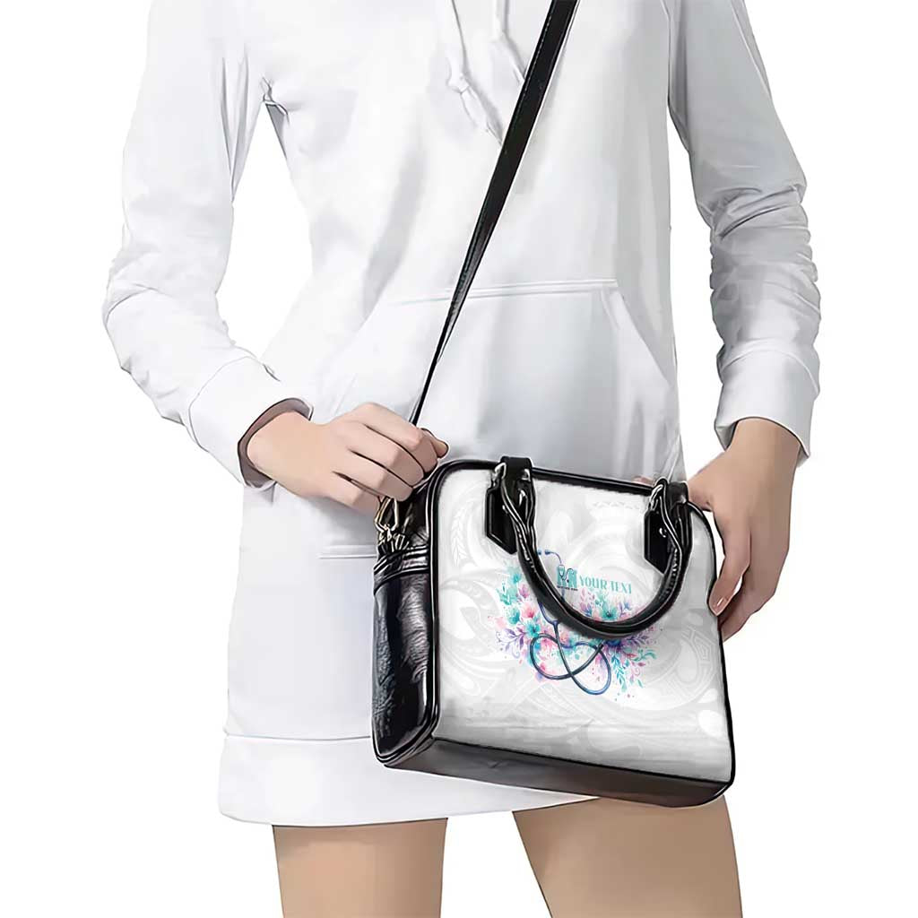New Zealand Nurses RN Personalised Shoulder Handbag Stethoscope Floral Maori Motif LT9 - Polynesian Pride