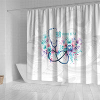 New Zealand Nurses RN Personalised Shower Curtain Stethoscope Floral Maori Motif LT9 - Polynesian Pride