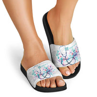 New Zealand Nurses RN Personalised Slide Sandals Stethoscope Floral Maori Motif LT9 - Polynesian Pride