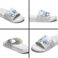 New Zealand Nurses RN Personalised Slide Sandals Stethoscope Floral Maori Motif LT9 - Polynesian Pride