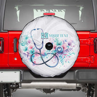 New Zealand Nurses RN Personalised Spare Tire Cover Stethoscope Floral Maori Motif LT9 - Polynesian Pride