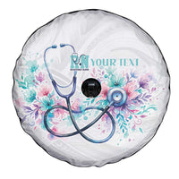 New Zealand Nurses RN Personalised Spare Tire Cover Stethoscope Floral Maori Motif LT9 - Polynesian Pride