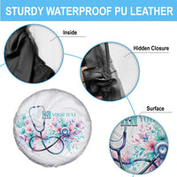New Zealand Nurses RN Personalised Spare Tire Cover Stethoscope Floral Maori Motif LT9 - Polynesian Pride