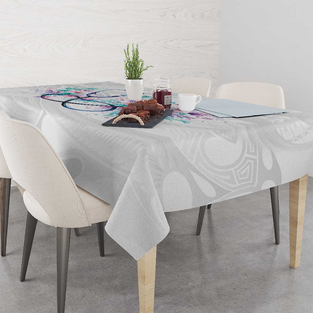 New Zealand Nurses RN Personalised Tablecloth Stethoscope Floral Maori Motif LT9 - Polynesian Pride
