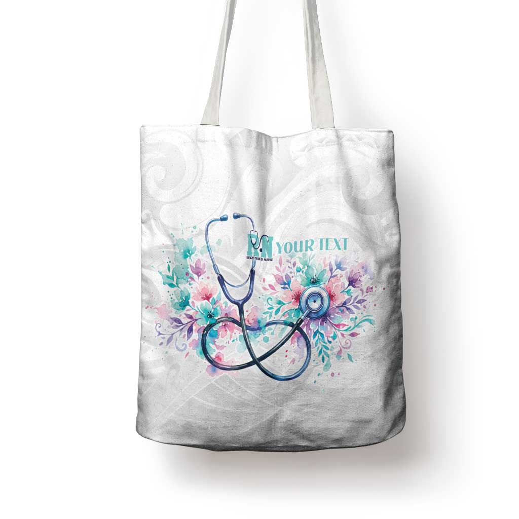 New Zealand Nurses RN Personalised Tote Bag Stethoscope Floral Maori Motif LT9 - Polynesian Pride
