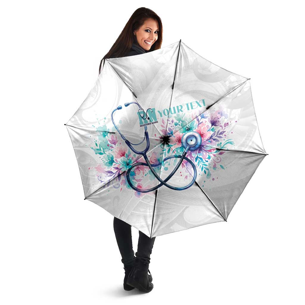 New Zealand Nurses RN Personalised Umbrella Stethoscope Floral Maori Motif LT9 - Polynesian Pride