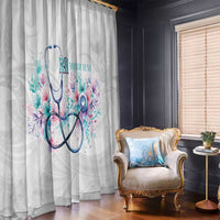 New Zealand Nurses RN Personalised Window Curtain Stethoscope Floral Maori Motif