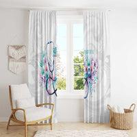 New Zealand Nurses RN Personalised Window Curtain Stethoscope Floral Maori Motif