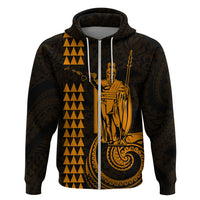 Custom Hawaii Hoodie King Kamehameha Gold LT9 Zip Hoodie Gold - Polynesian Pride