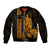 Custom Hawaii Sleeve Zip Bomber Jacket King Kamehameha - Gold LT9 Unisex Gold - Polynesian Pride