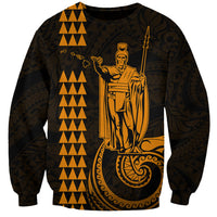 Custom Hawaii Sweatshirt King Kamehameha - Gold LT9 Unisex Gold - Polynesian Pride