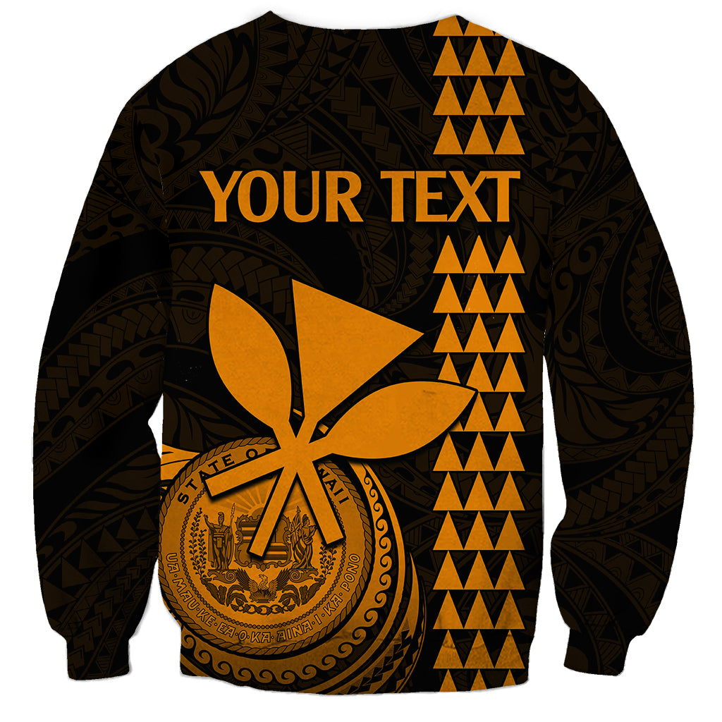 Custom Hawaii Sweatshirt King Kamehameha - Gold LT9 - Polynesian Pride