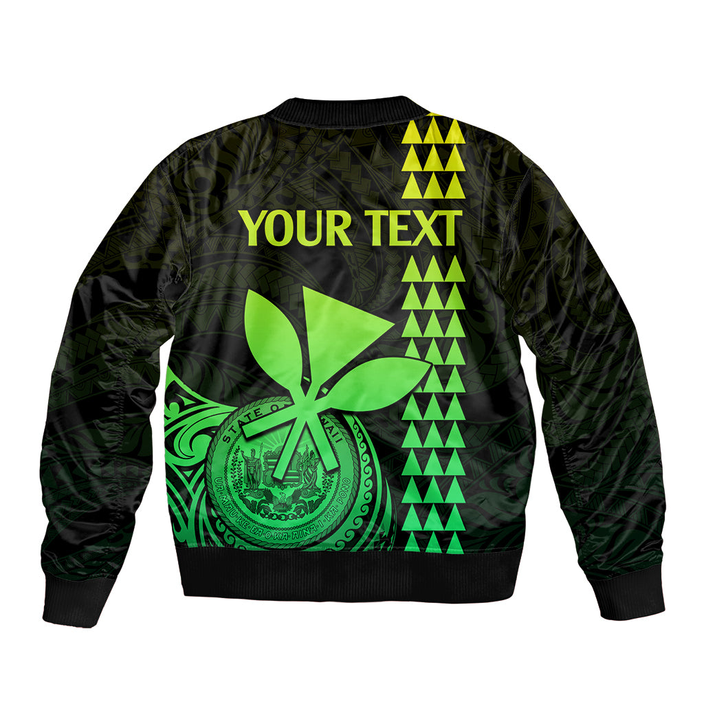 Custom Hawaii Bomber Jacket King Kamehameha - Lime LT9 - Polynesian Pride