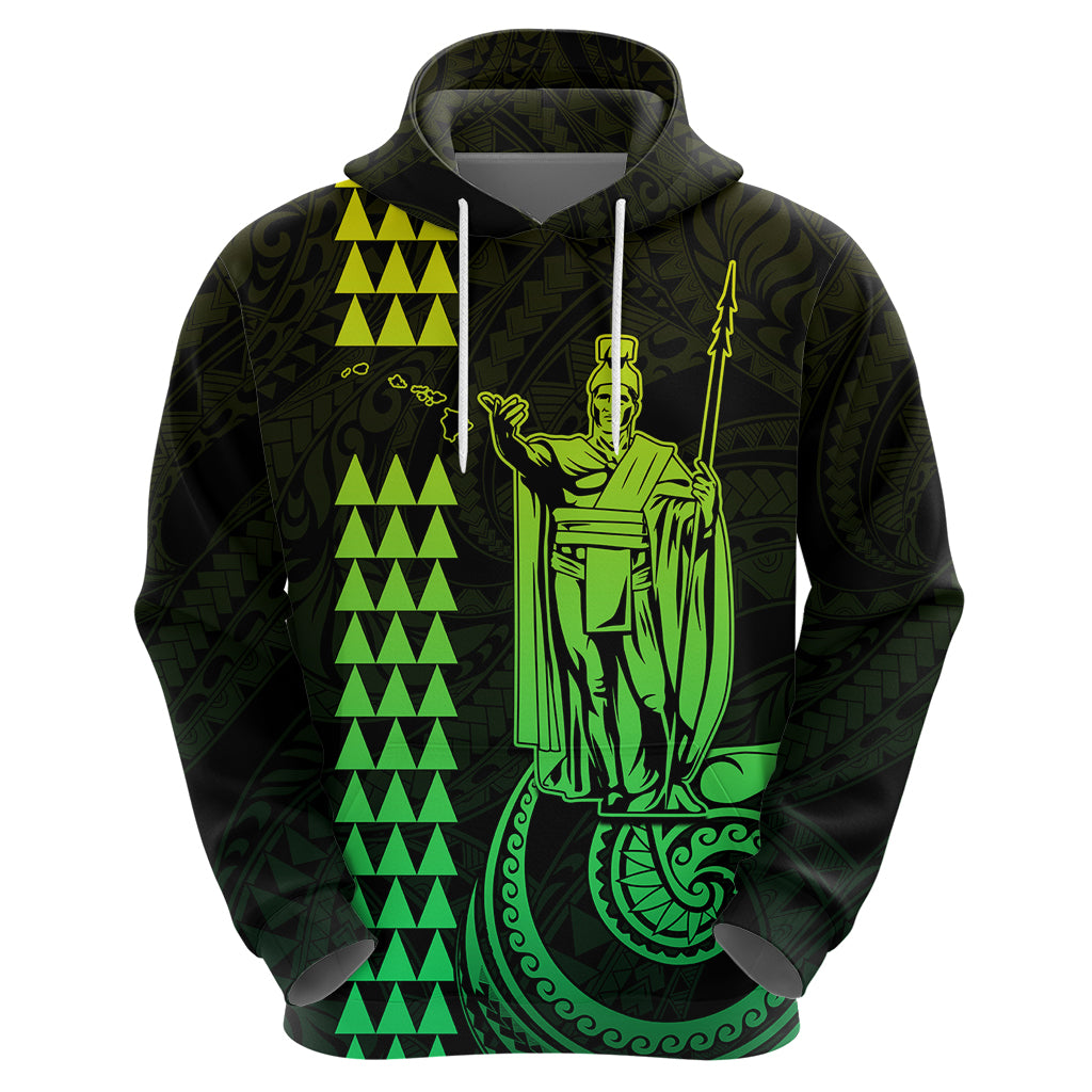 Custom Hawaii Hoodie King Kamehameha Lime LT9 - Polynesian Pride