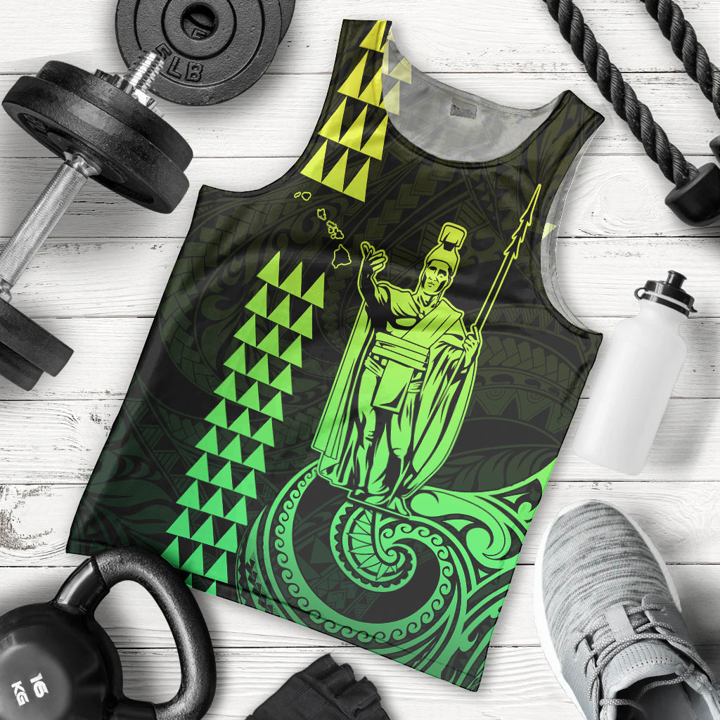 Custom Hawaii Men Tank Top King Kamehameha - Lime LT9 Lime - Polynesian Pride