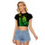 Custom Hawaii Raglan Cropped T Shirt King Kamehameha - Lime LT9 Female Lime - Polynesian Pride