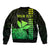 Custom Hawaii Sleeve Zip Bomber Jacket King Kamehameha - Lime LT9 - Polynesian Pride