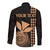 Custom Hawaii Long Sleeve Button Shirt King Kamehameha - Nude LT9 - Polynesian Pride