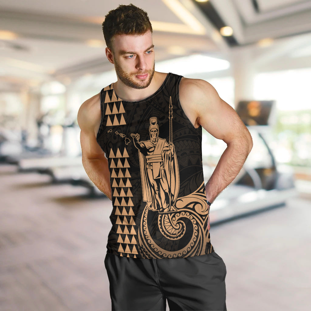 Custom Hawaii Men Tank Top King Kamehameha - Nude LT9 - Polynesian Pride