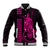 Custom Hawaii Baseball Jacket King Kamehameha - Pink LT9 Unisex Pink - Polynesian Pride