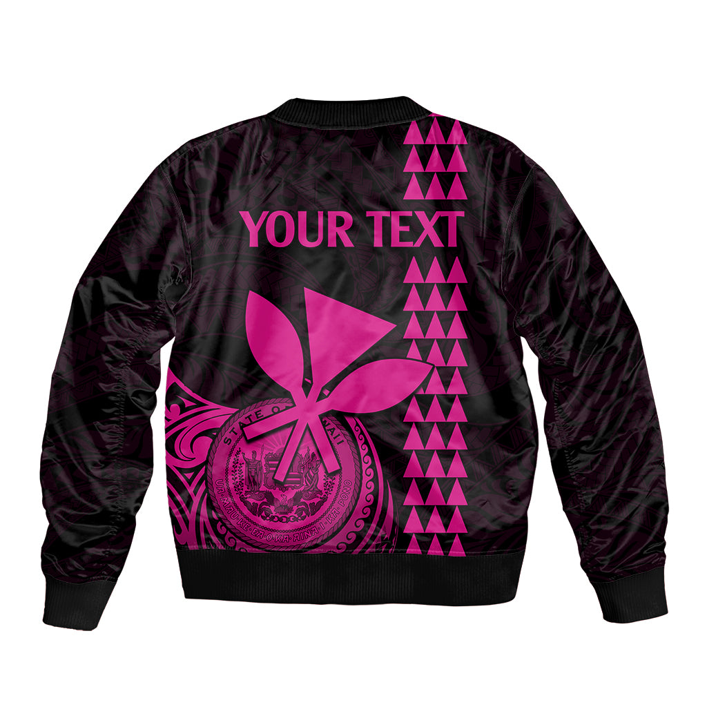 Custom Hawaii Bomber Jacket King Kamehameha - Pink LT9 - Polynesian Pride