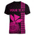 Custom Hawaii Women V Neck T Shirt King Kamehameha - Pink LT9 - Polynesian Pride