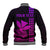 Custom Hawaii Baseball Jacket King Kamehameha - Pink Gradient LT9 - Polynesian Pride