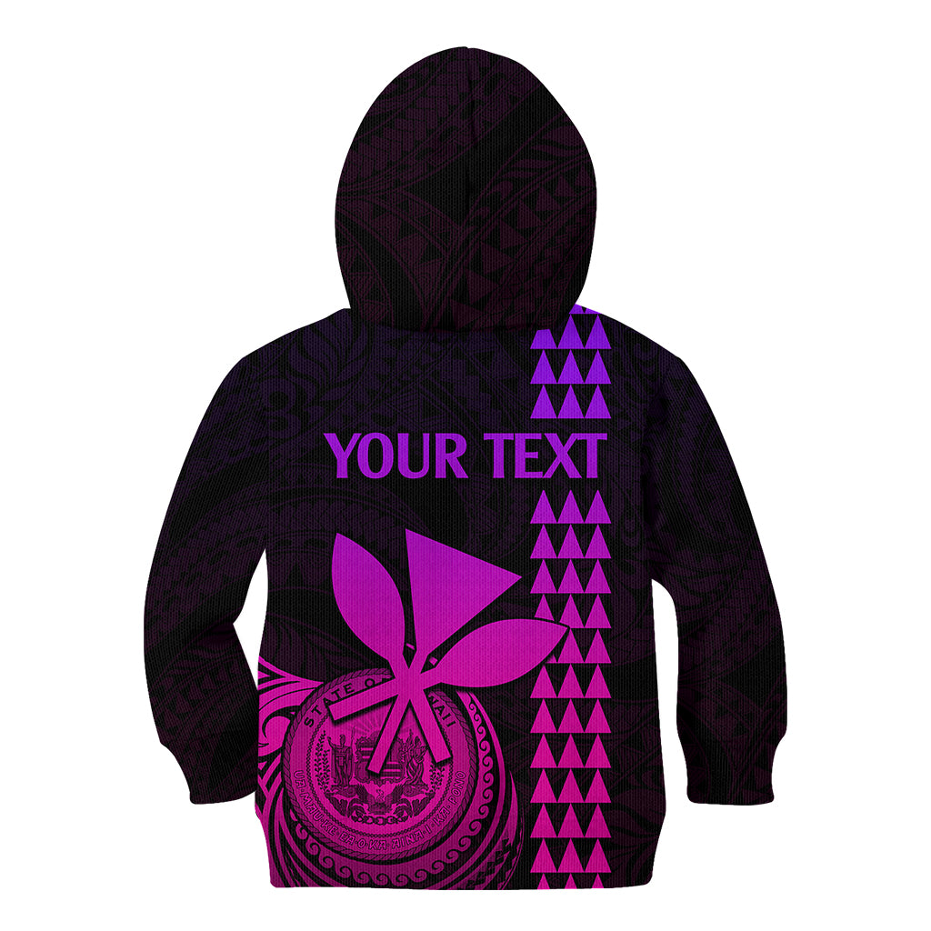 Custom Hawaii Kid Hoodie King Kamehameha - Pink Gradient LT9 - Polynesian Pride