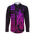 Custom Hawaii Long Sleeve Button Shirt King Kamehameha - Pink Gradient LT9 Unisex Pink Gradient - Polynesian Pride