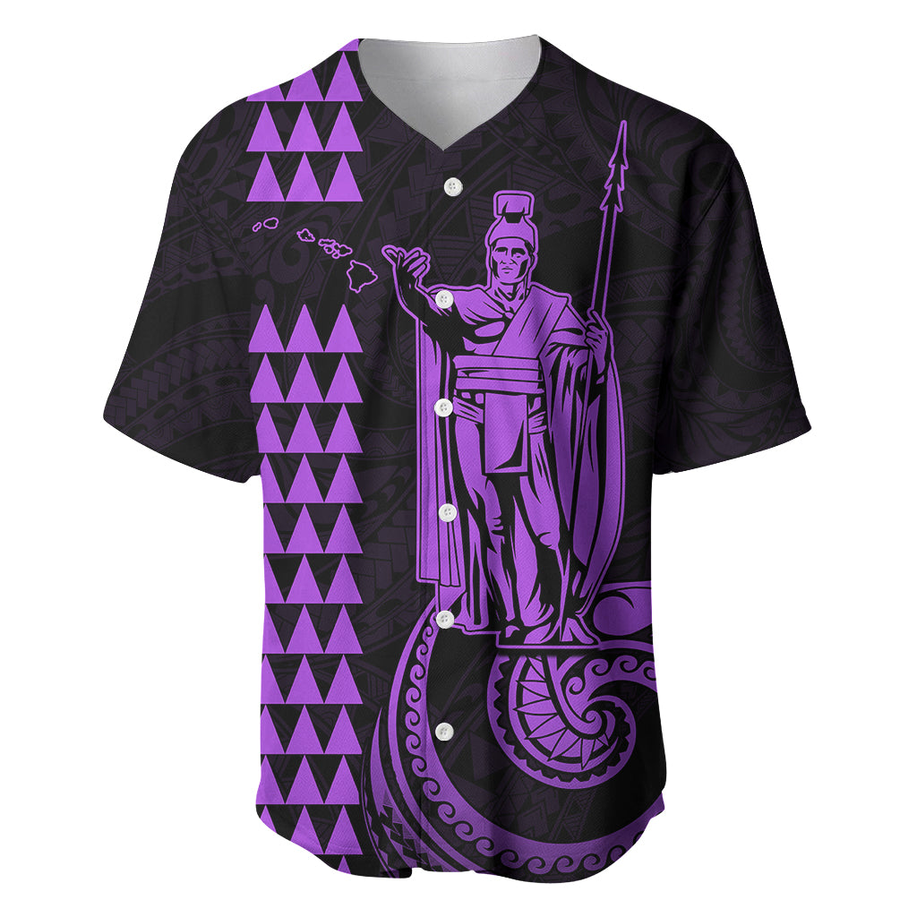 Custom Hawaii Baseball Jersey King Kamehameha - Purple LT9 Purple - Polynesian Pride