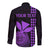 Custom Hawaii Long Sleeve Button Shirt King Kamehameha - Purple LT9 - Polynesian Pride