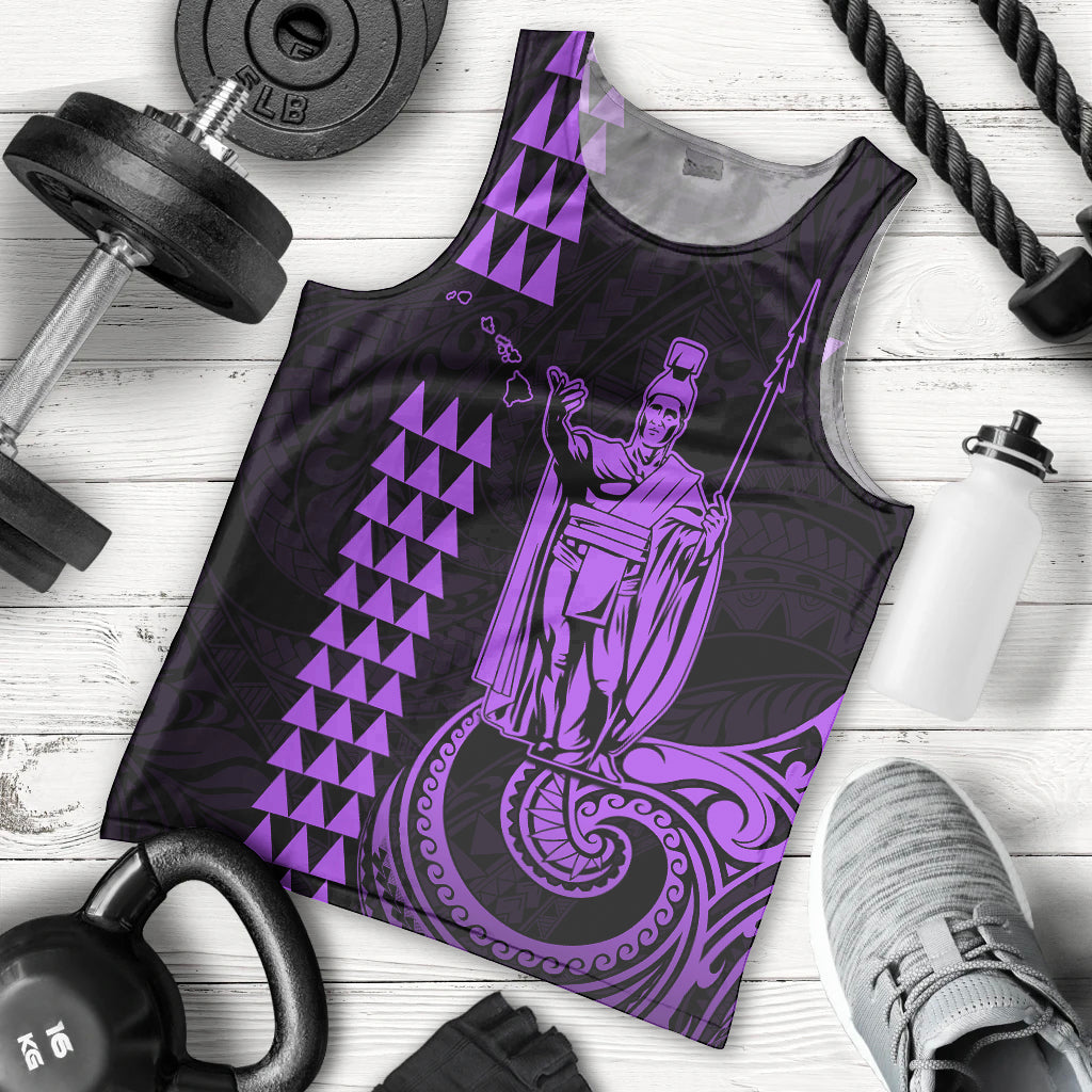 Custom Hawaii Men Tank Top King Kamehameha - Purple LT9 Purple - Polynesian Pride