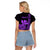 Custom Hawaii Raglan Cropped T Shirt King Kamehameha - Purple LT9 - Polynesian Pride