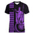 Custom Hawaii Women V Neck T Shirt King Kamehameha - Purple LT9 Female Purple - Polynesian Pride