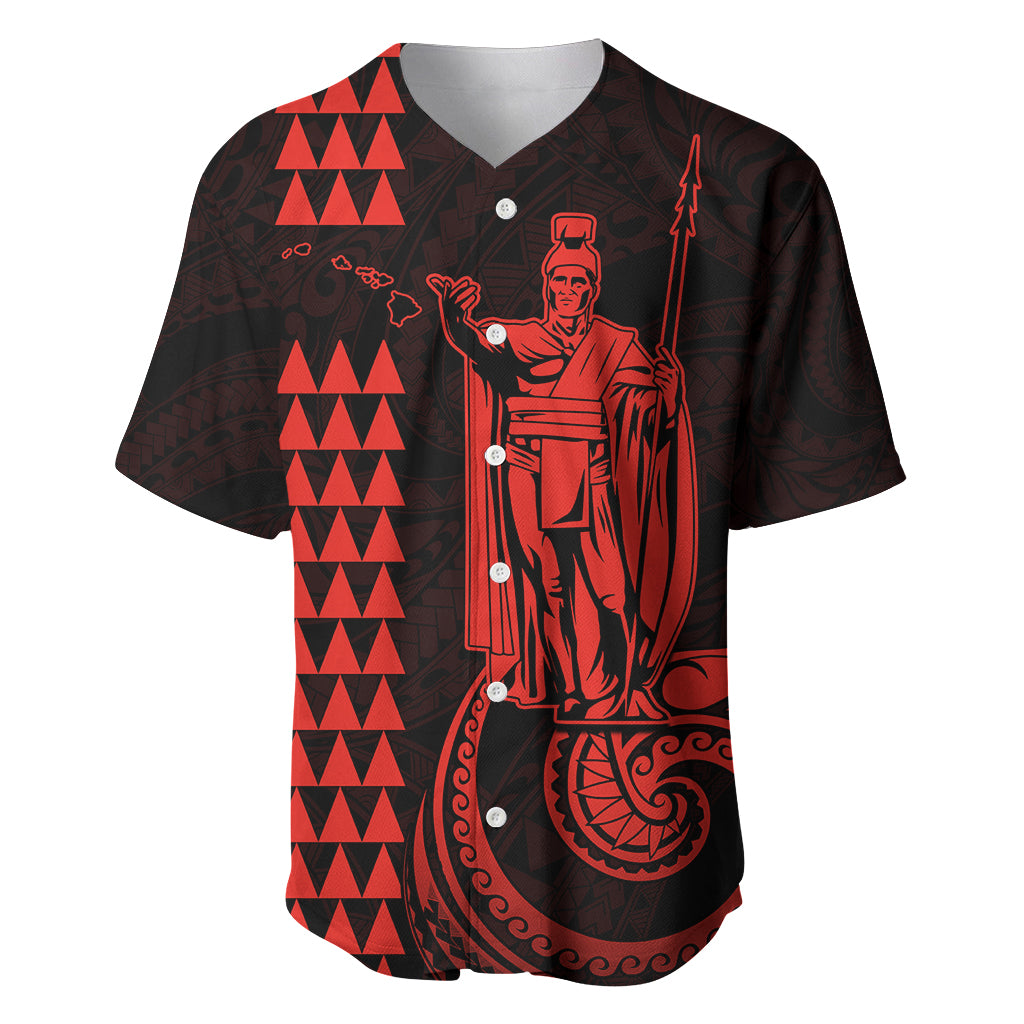 Custom Hawaii Baseball Jersey King Kamehameha - Red LT9 Red - Polynesian Pride