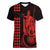 Custom Hawaii Women V Neck T Shirt King Kamehameha - Red LT9 Female Red - Polynesian Pride