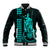 Custom Hawaii Baseball Jacket King Kamehameha - Turquoise LT9 Unisex Turquoise - Polynesian Pride