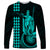 Custom Hawaii Long Sleeve Shirt King Kamehameha - Turquoise LT9 Unisex Turquoise - Polynesian Pride