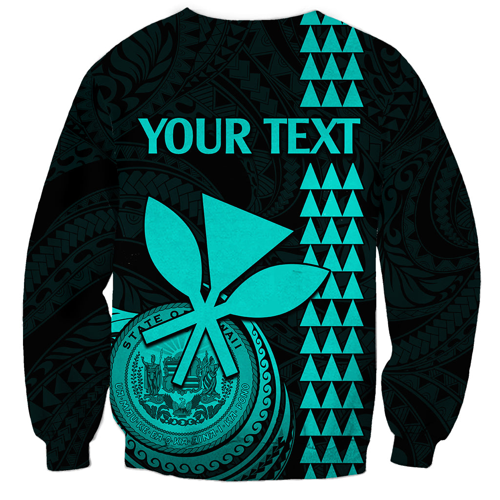 Custom Hawaii Sweatshirt King Kamehameha - Turquoise LT9 - Polynesian Pride