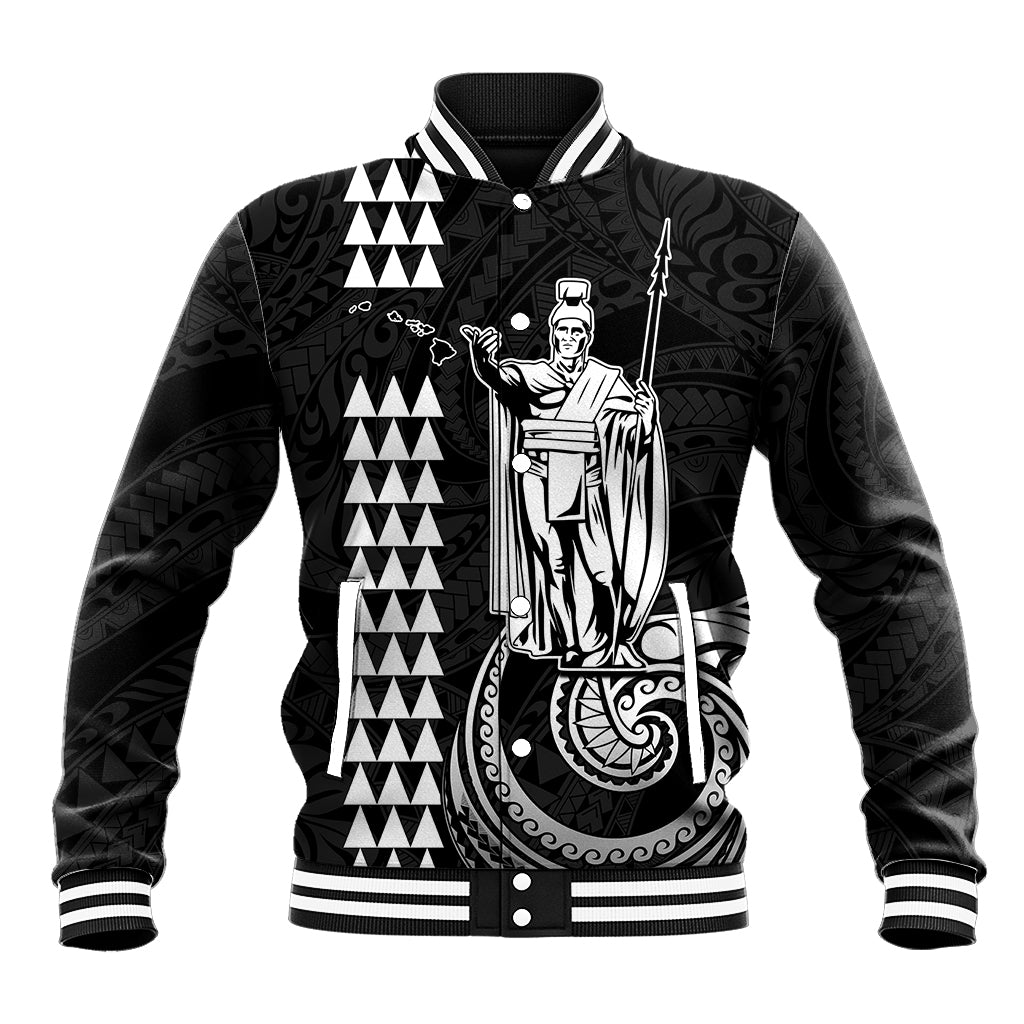 Custom Hawaii Baseball Jacket King Kamehameha - White LT9 Unisex White - Polynesian Pride