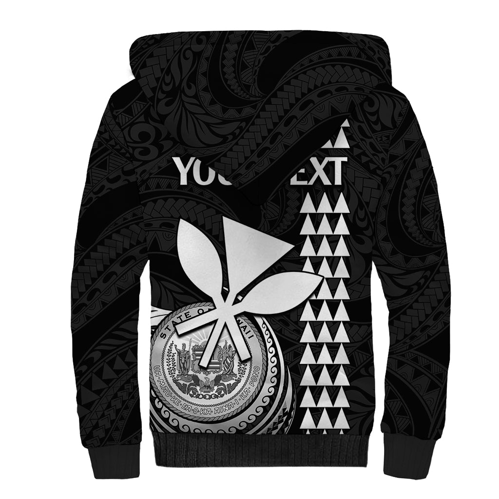 Custom Hawaii Sherpa Hoodie King Kamehameha - White LT9 - Polynesian Pride