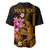 Custom Polynesian Baseball Jersey Hawaiian Warriors with Tribal Shark Tattoos - Gold LT9 - Polynesian Pride