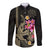 Custom Polynesian Long Sleeve Button Shirt Hawaiian Warriors with Tribal Shark Tattoos - Nude LT9 Unisex Nude - Polynesian Pride