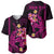 Custom Polynesian Baseball Jersey Hawaiian Warriors with Tribal Shark Tattoos - Pink LT9 - Polynesian Pride