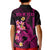 Custom Polynesian Kid Polo Shirt Hawaiian Warriors with Tribal Shark Tattoos - Pink LT9 - Polynesian Pride