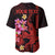 Custom Polynesian Baseball Jersey Hawaiian Warriors with Tribal Shark Tattoos - Red LT9 - Polynesian Pride