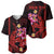 Custom Polynesian Baseball Jersey Hawaiian Warriors with Tribal Shark Tattoos - Red LT9 - Polynesian Pride